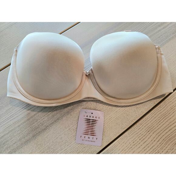 Savage X Fenty Microfiber Strapless Bra –‎ 38DD, Honey Nude, NWT - Picture 1 of 5